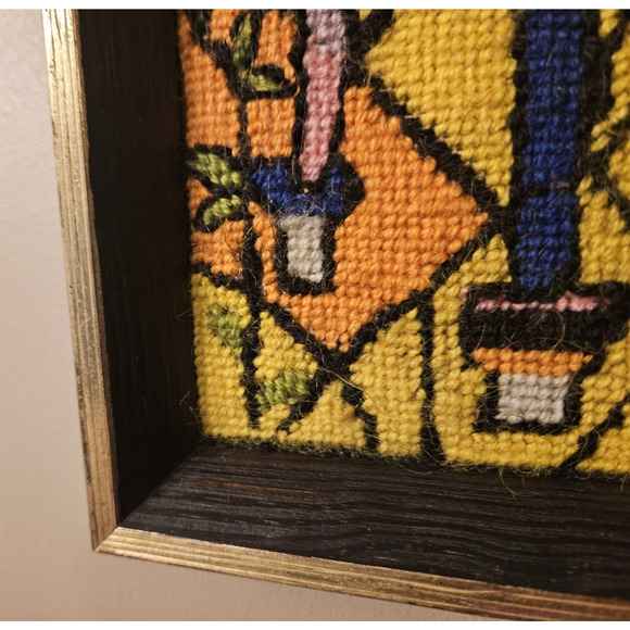 Vintage Professional Framed Needlepoint Religious Christian Christmas 0051010 - Picture 7 of 12